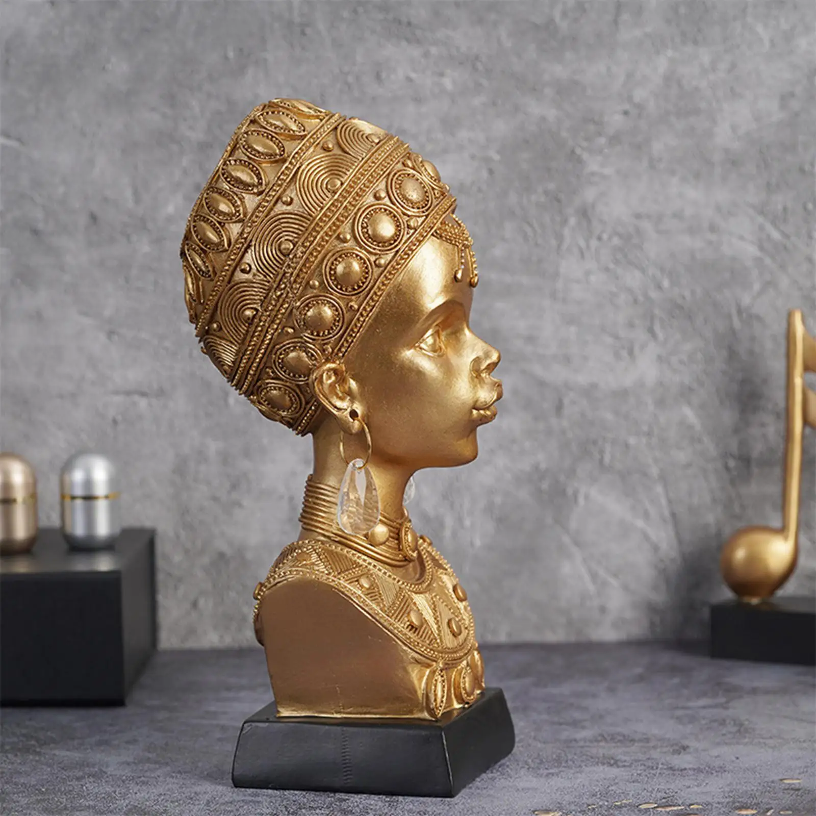 African Woman Statue Art Sculpture Women Figurine Table Centerpieces Home Decor Collectible Figure for Office Desktop Decor Gift