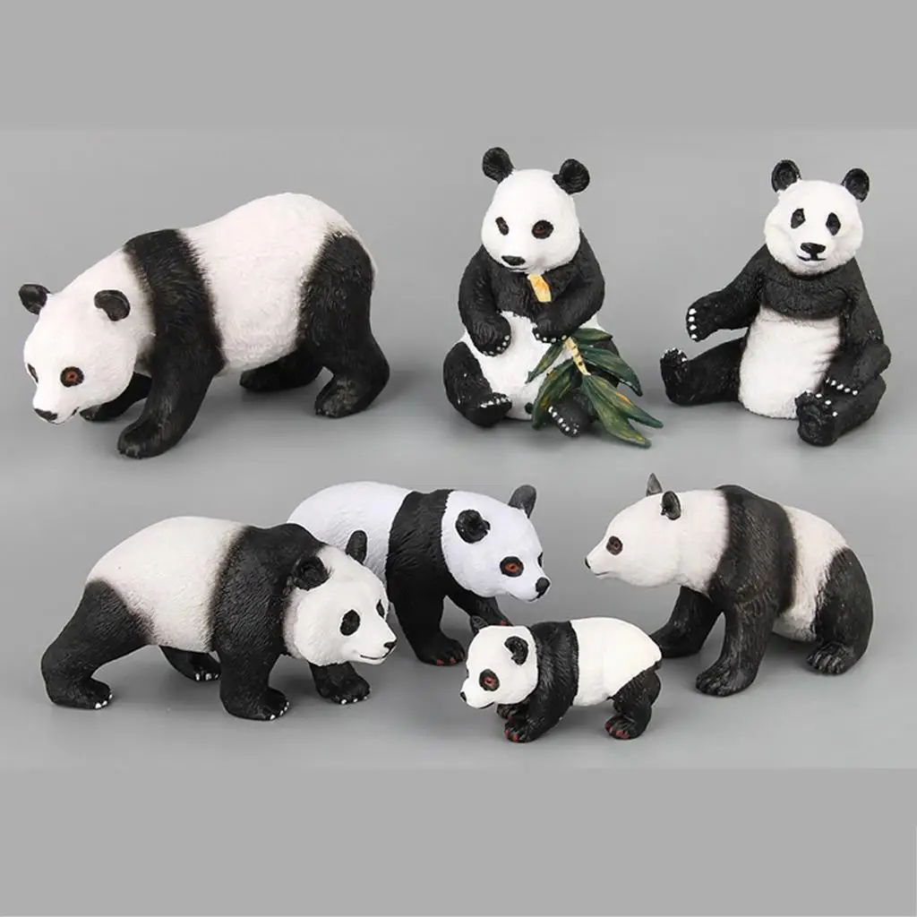 Set of 7  Giant Panda Model Figures Set, science Nature Educational Toy, Birthday Gift