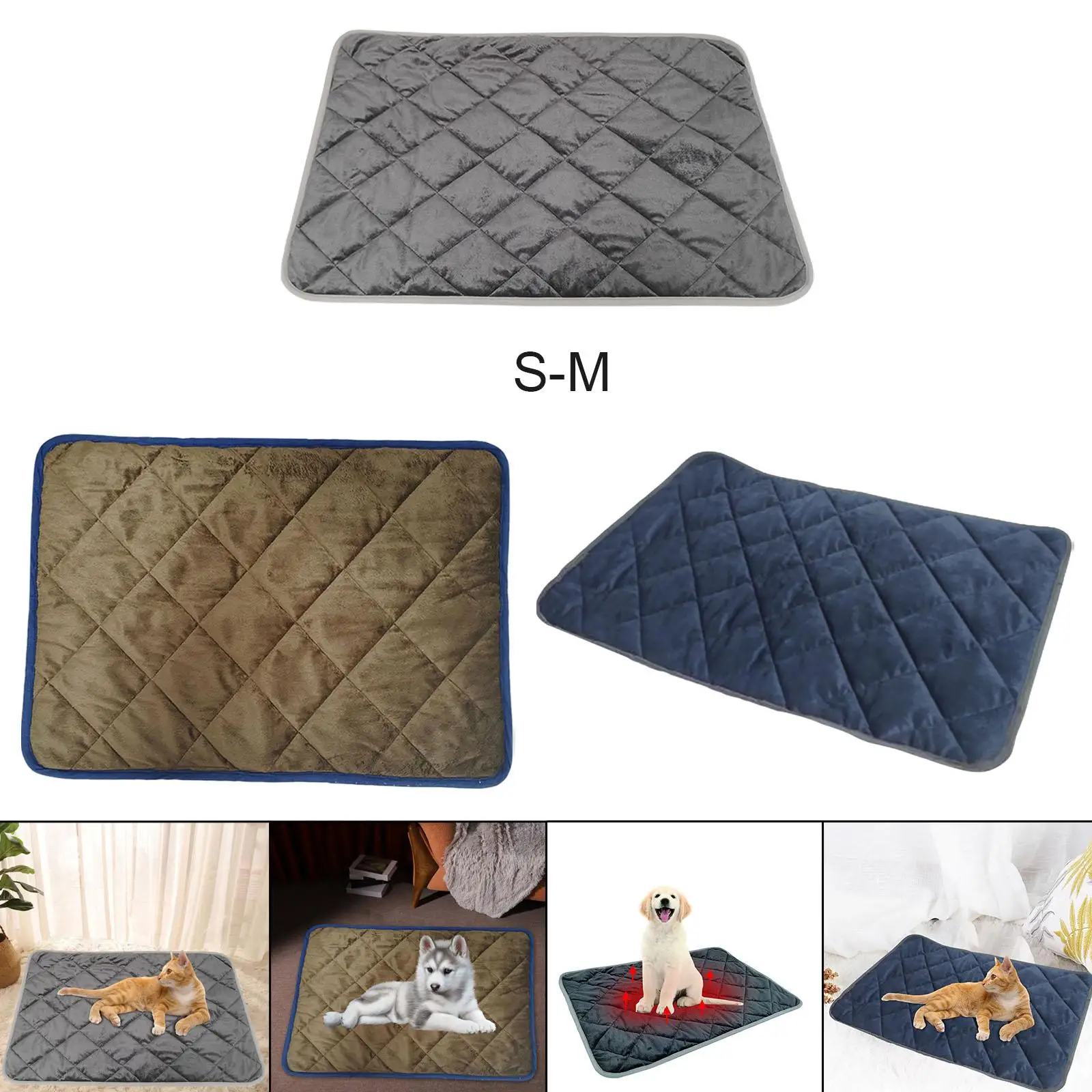 Self Heating Pets Pad Cats Dogs Soft Indoor Non Slip Bottom Self Warming Mat