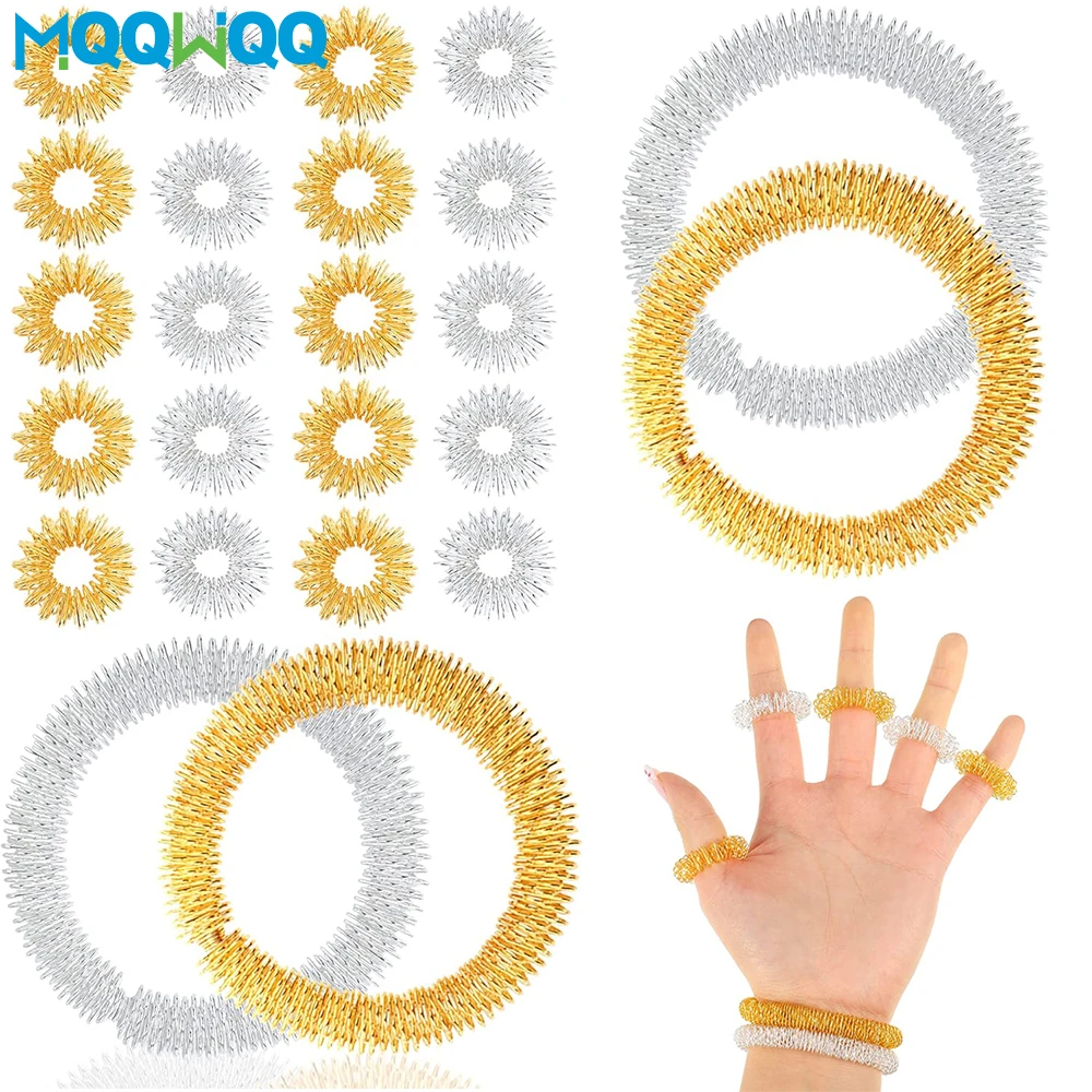 Best of 12 / 24Pcs Acupressure Rings And Bracelets Massagers Set Spiky Sensory Finger Rings For Finger And Hand Wrist Massage Pain Relief Reviews & Tips