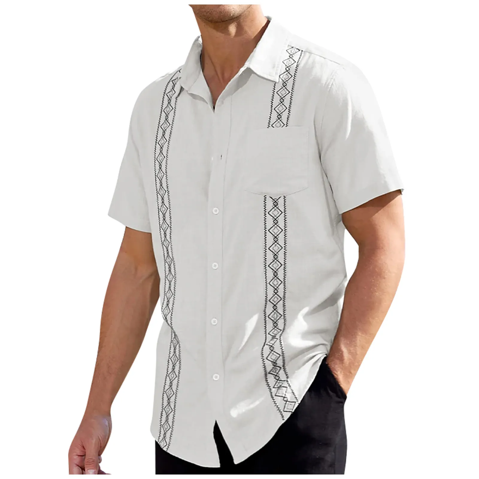Camisa Vintage para hombre, camisa informal de manga corta con botones, para playa, ropa Vintage, cárdigan, envío directo