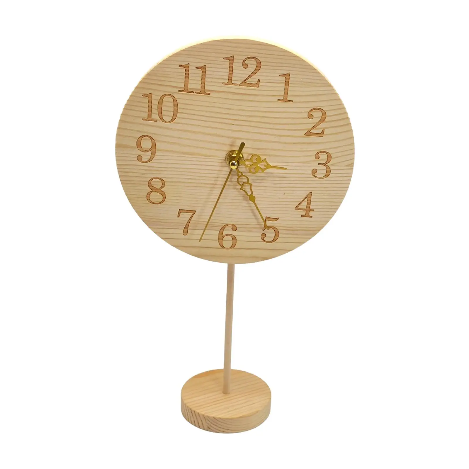 Wooden Table Clock Elegant Collections Portable Mute Desk Clock Alarm Clock for Bedside Countertop Entrance Study Room Fireplace