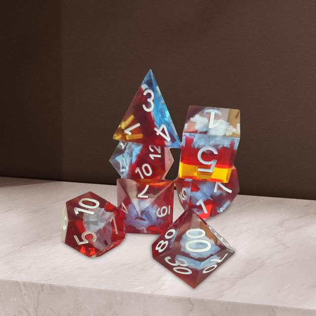 7Pcs Resin Polyhedral Set ,Toys D6 D4 D8 d10 d12 D20 ,Family
