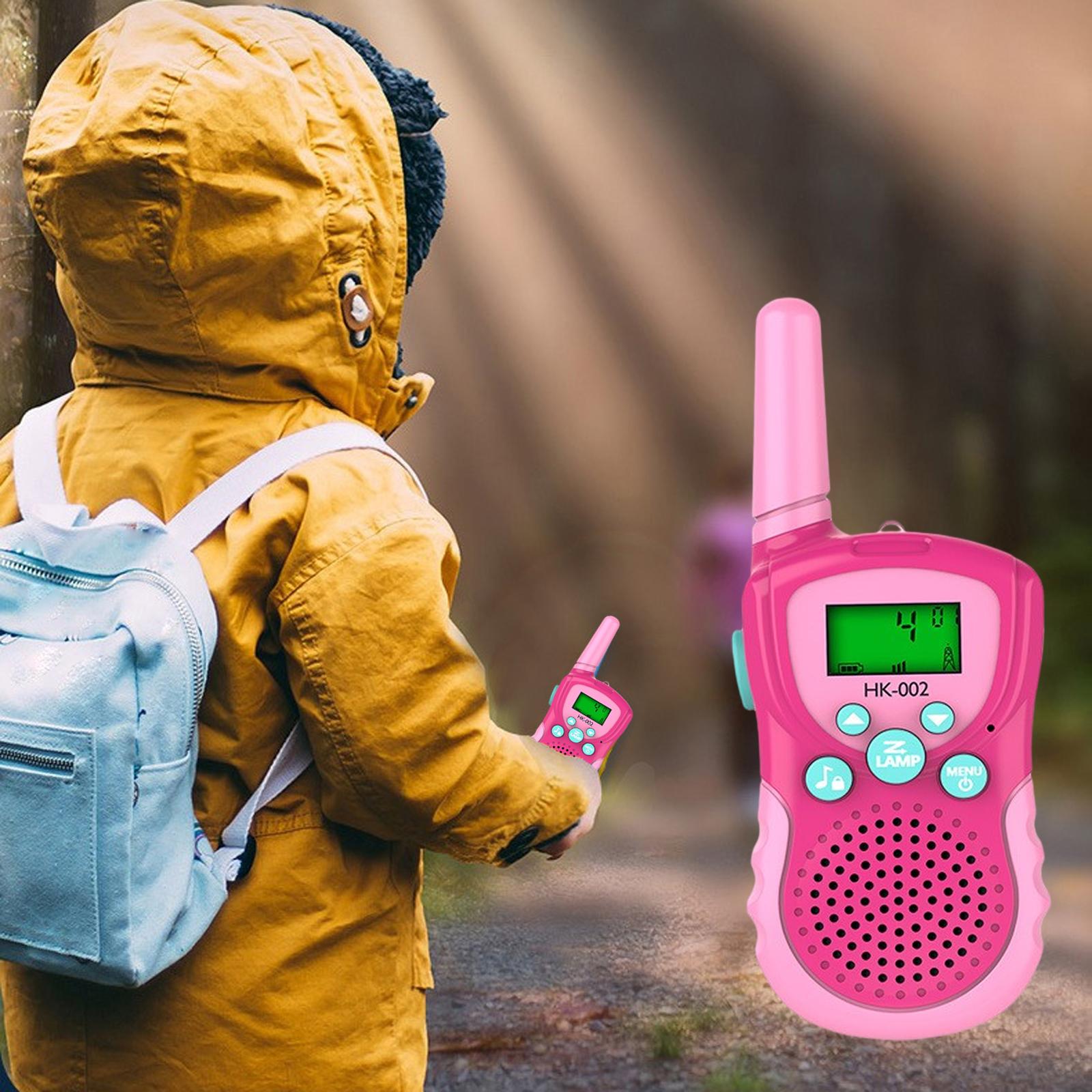 2Pcs Walkie Talkies for Kids Easy to Use Long Distance 2km 2 Way Radio Toys for 3-14 Years Old Camping Hiking Indoor Boys Girls