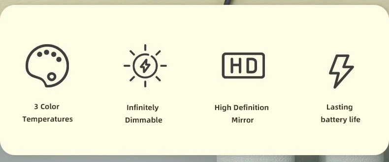 Description Picture 3 of itemMakeup Mirror With Light White LED Daylight Vanity Mirror Detachable/Storage Base 3 Modes Mirror With Light Gift USB Cable