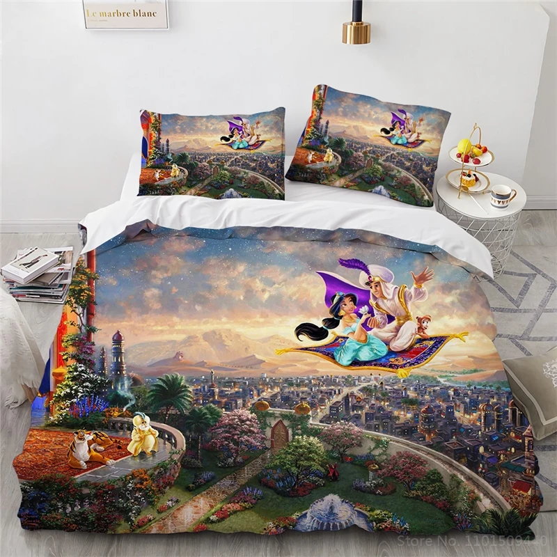 onder Smash dinosaurus 3D Cartoon Film Aladdin Beddengoed Set Jasmijn Disney Prinses Dekbedovertrek  Set 2/3Pcs Dekbedovertrek En Kussensloop thuis Textiel Gift| | - AliExpress