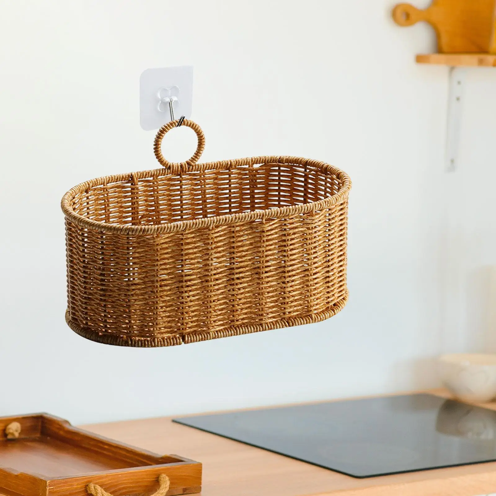 Hand Woven Storage Basket Decorative Basket Simple Home Decor Hanging Basket Kitchen Storage Basket Farmhouse Wall Decor