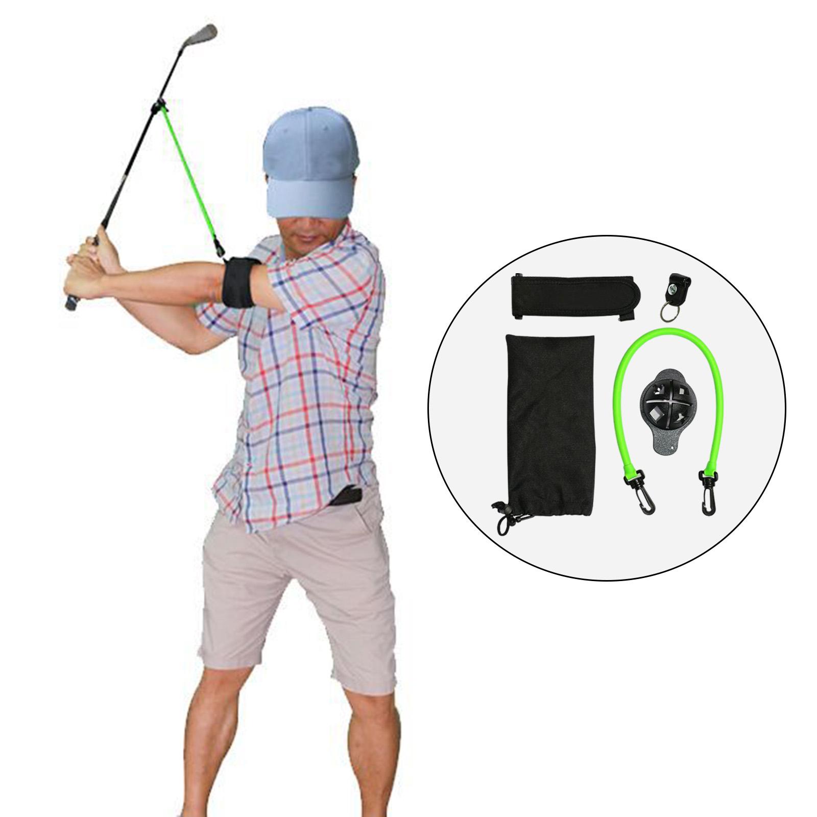 Lightweight Golf Swing Trainer Training Aid with Storage Bag Tool Elastic Resistance Rope for Indoor Outdoor Golf Club Equipment