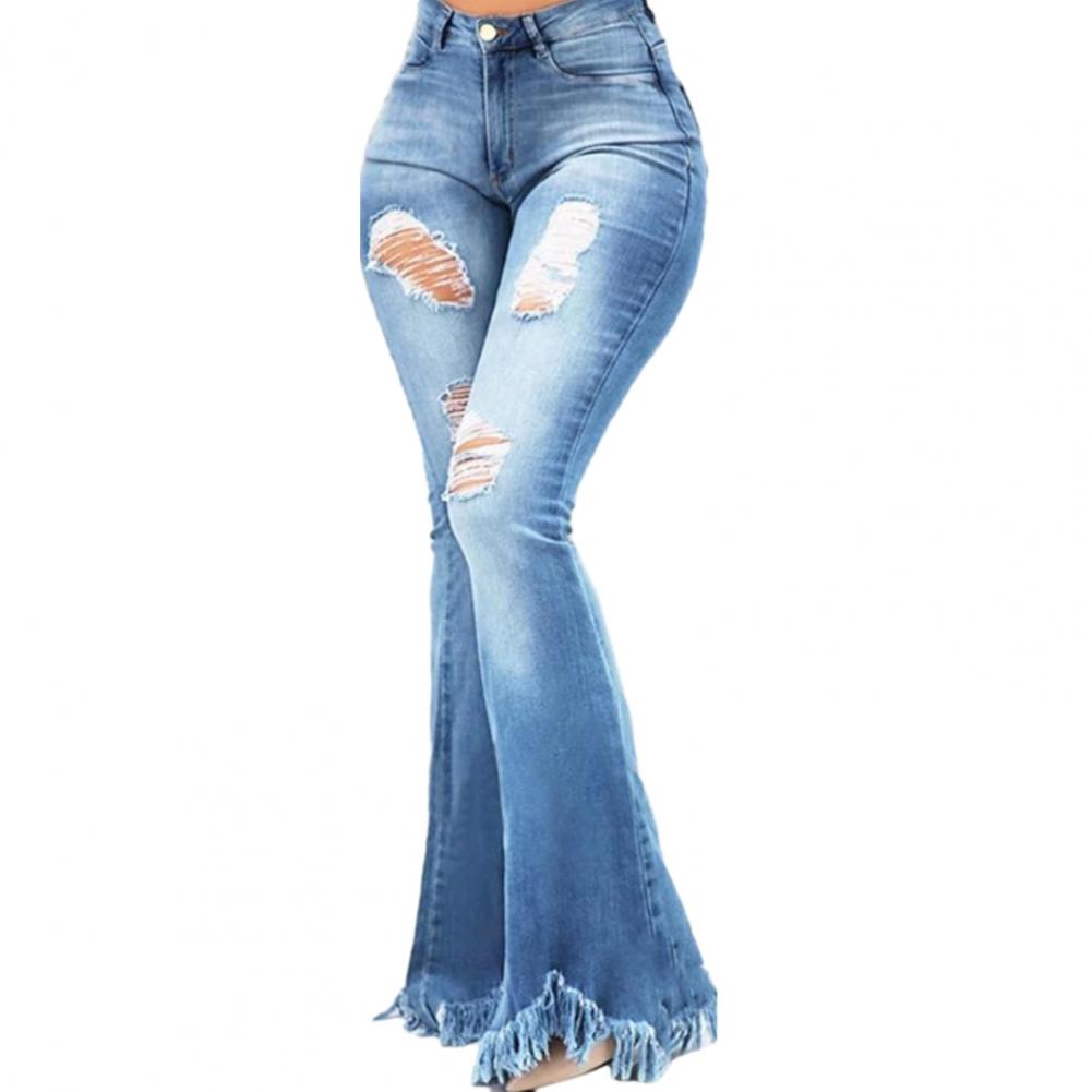 Title 10, Denim Flared Jeans Women Pants High Waist Zippe...