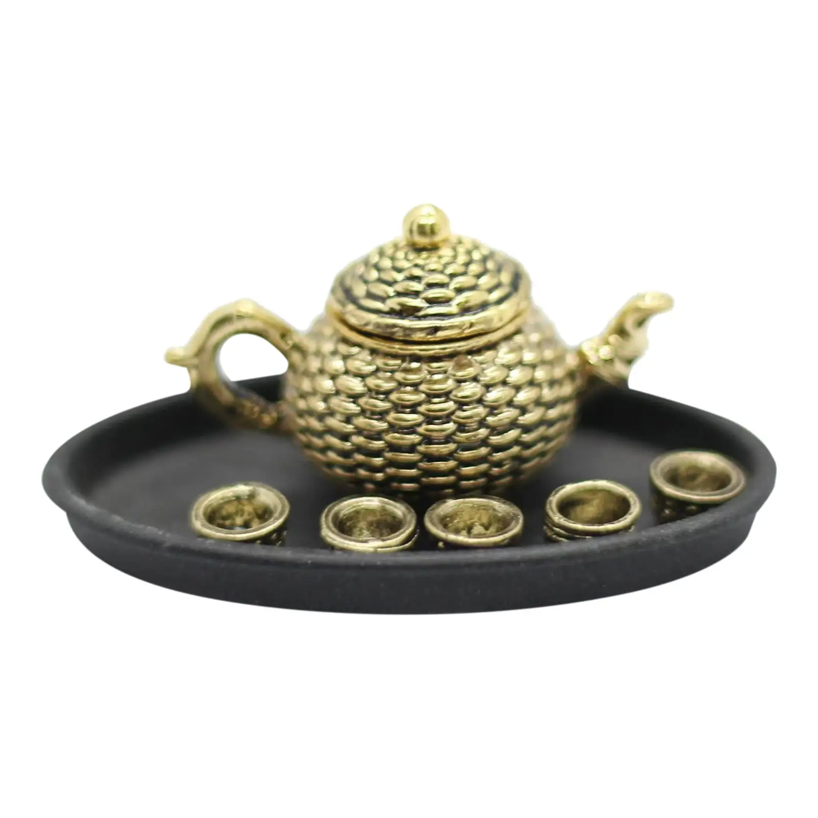 Dollhouse Tea cup Tiny Teapot Platter Dishes Miniature for Boys Kids