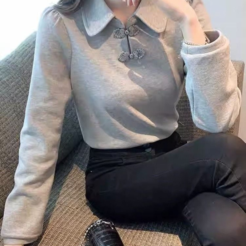 Frauen Herbst Winter Neue Mode Elegante Halb Stehkragen Pullover Lange Ärmel Einfarbig Unten Casual Westlichen Vielseitige Tops – Detail 4