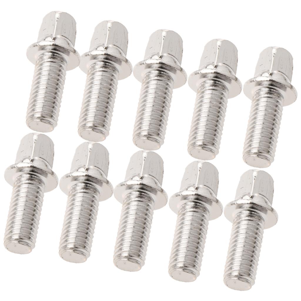 Durable 10Pcs/Lot Metal Drum Set Pedal Beater Screws Silver for Drummers