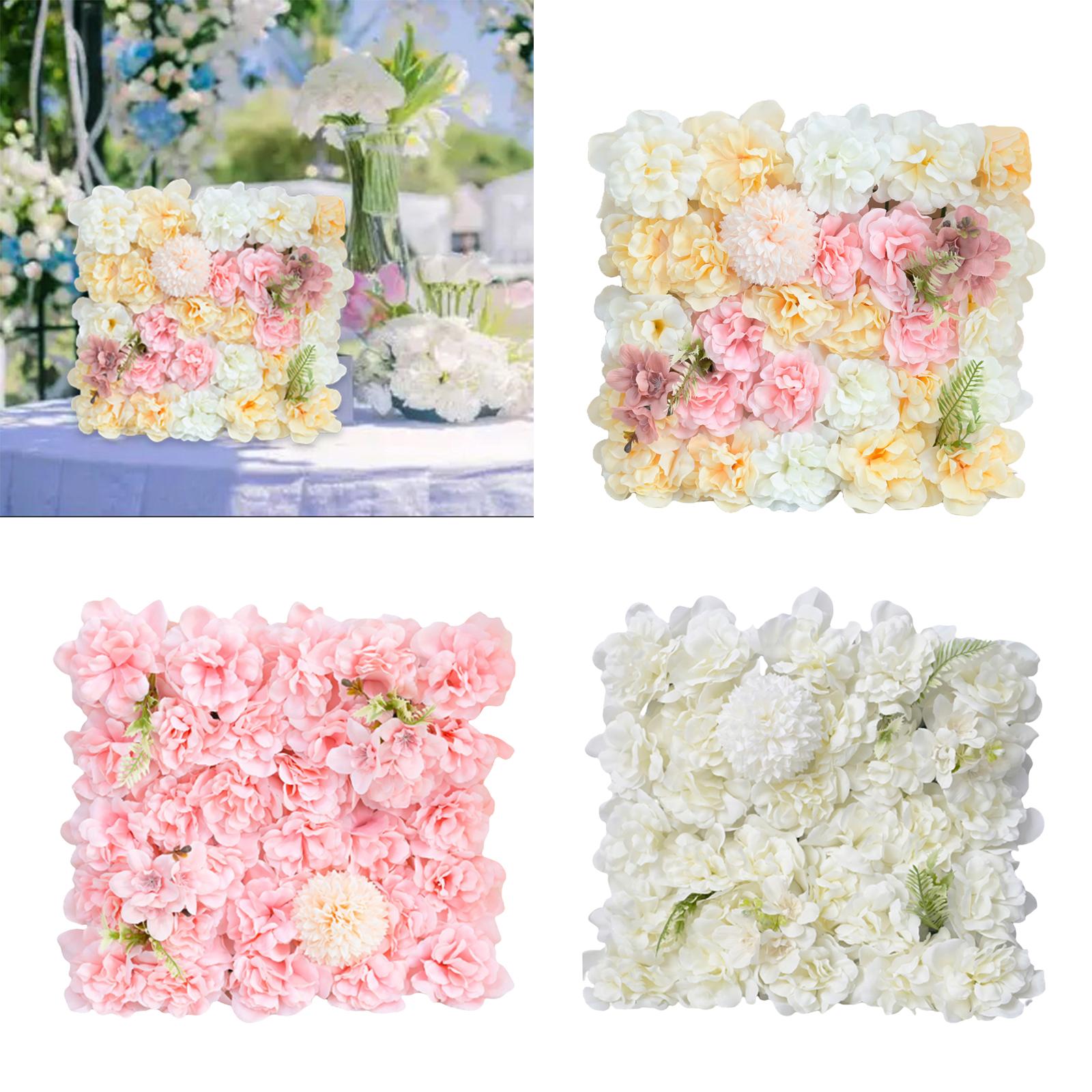 Artificial Flower Wall Panel Silk Rose Backdrop for Wedding Outdoor/Indoor Wall Decor