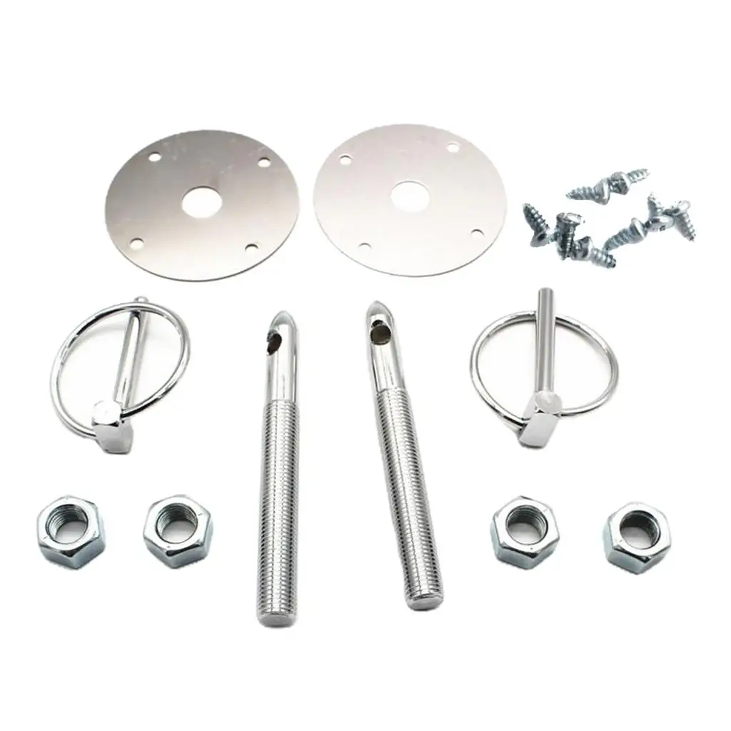 Auto Stainless Hood Pin Set Chrome Hardware for Ford Mopar Racing Cars