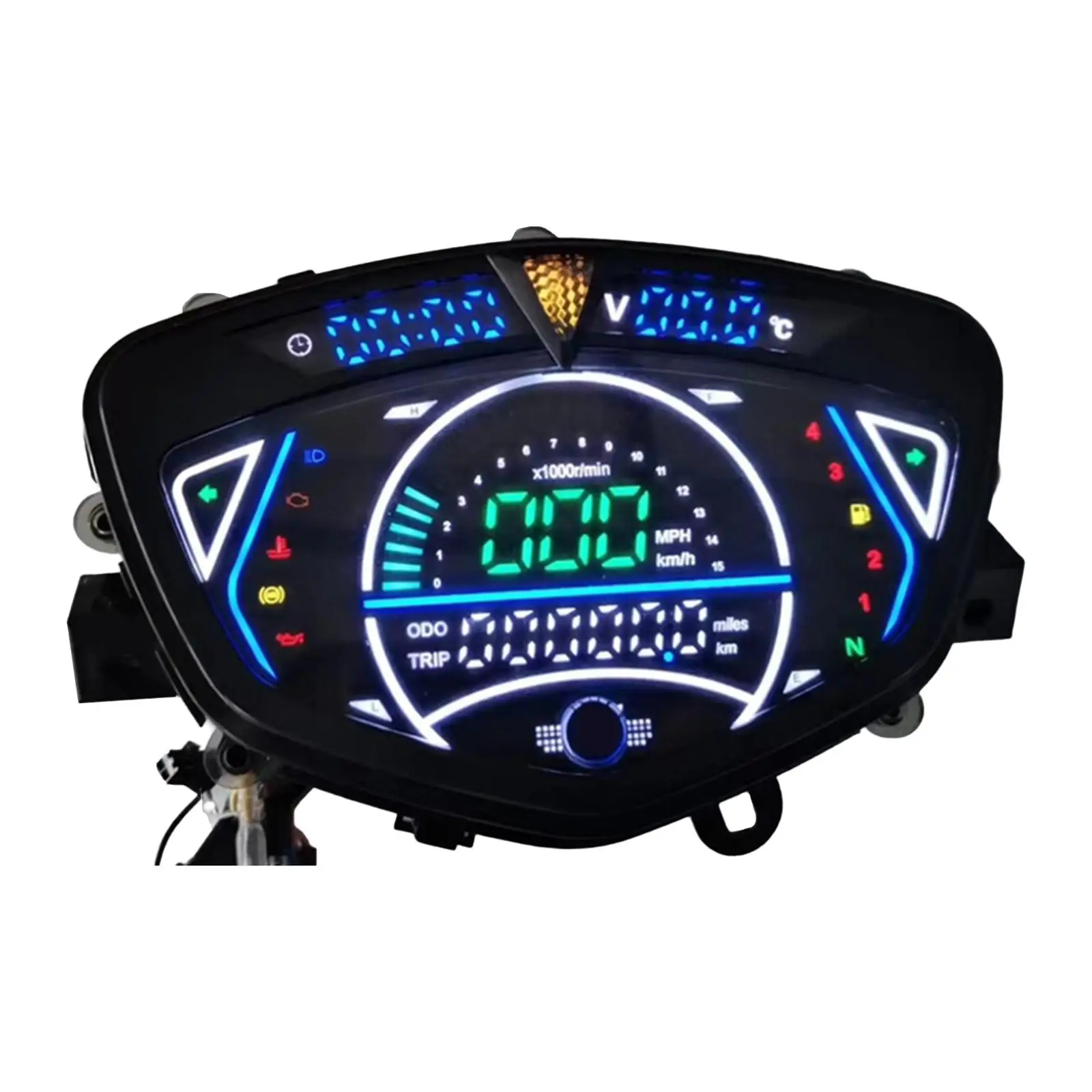 Motorcycle Digital  Tachometer Indicator Light Multifunction Gauge for LC135 Parts