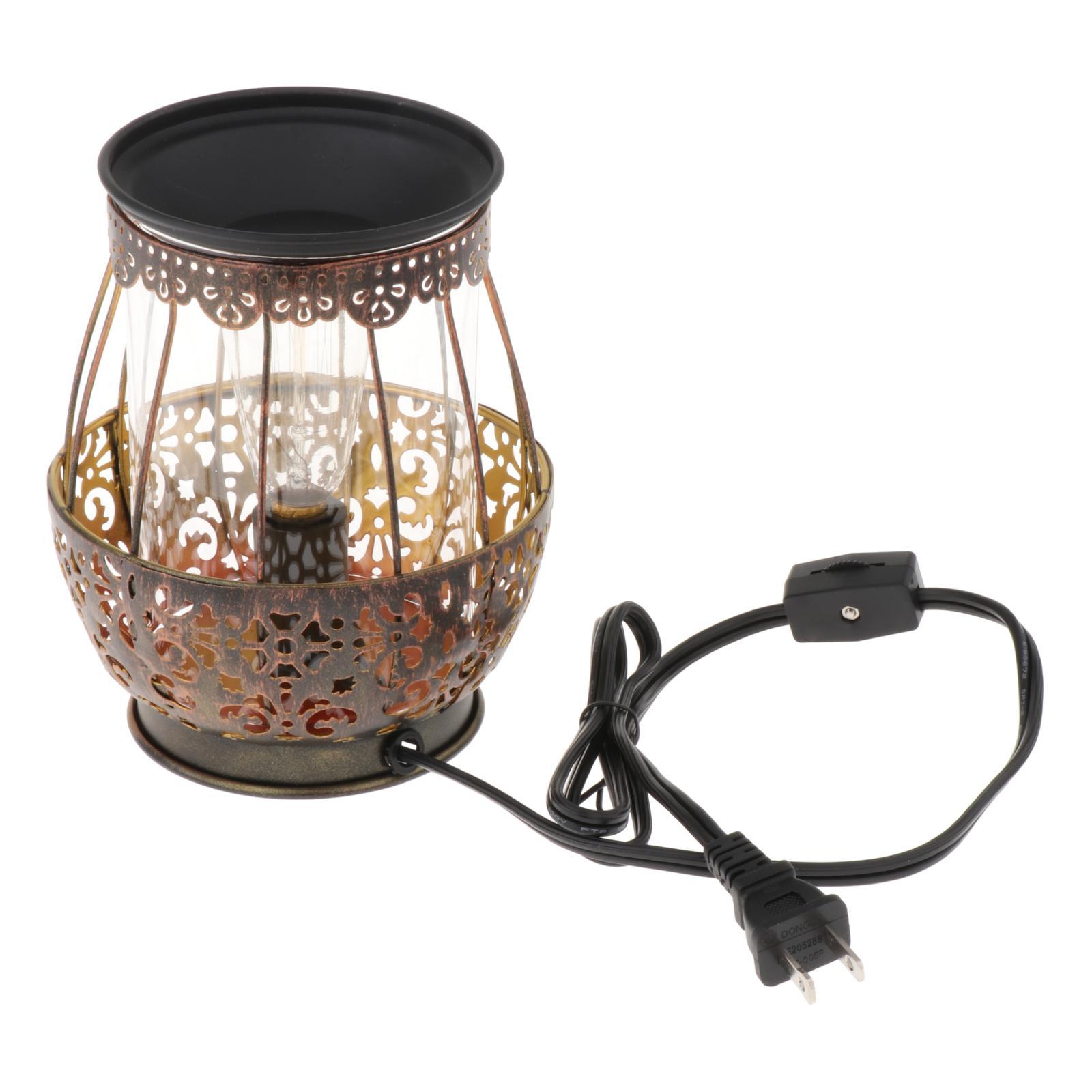 Metal Wax Melt Warmer Burner Night Light with Bulb Wax Melter for Home Living Room Bedroom