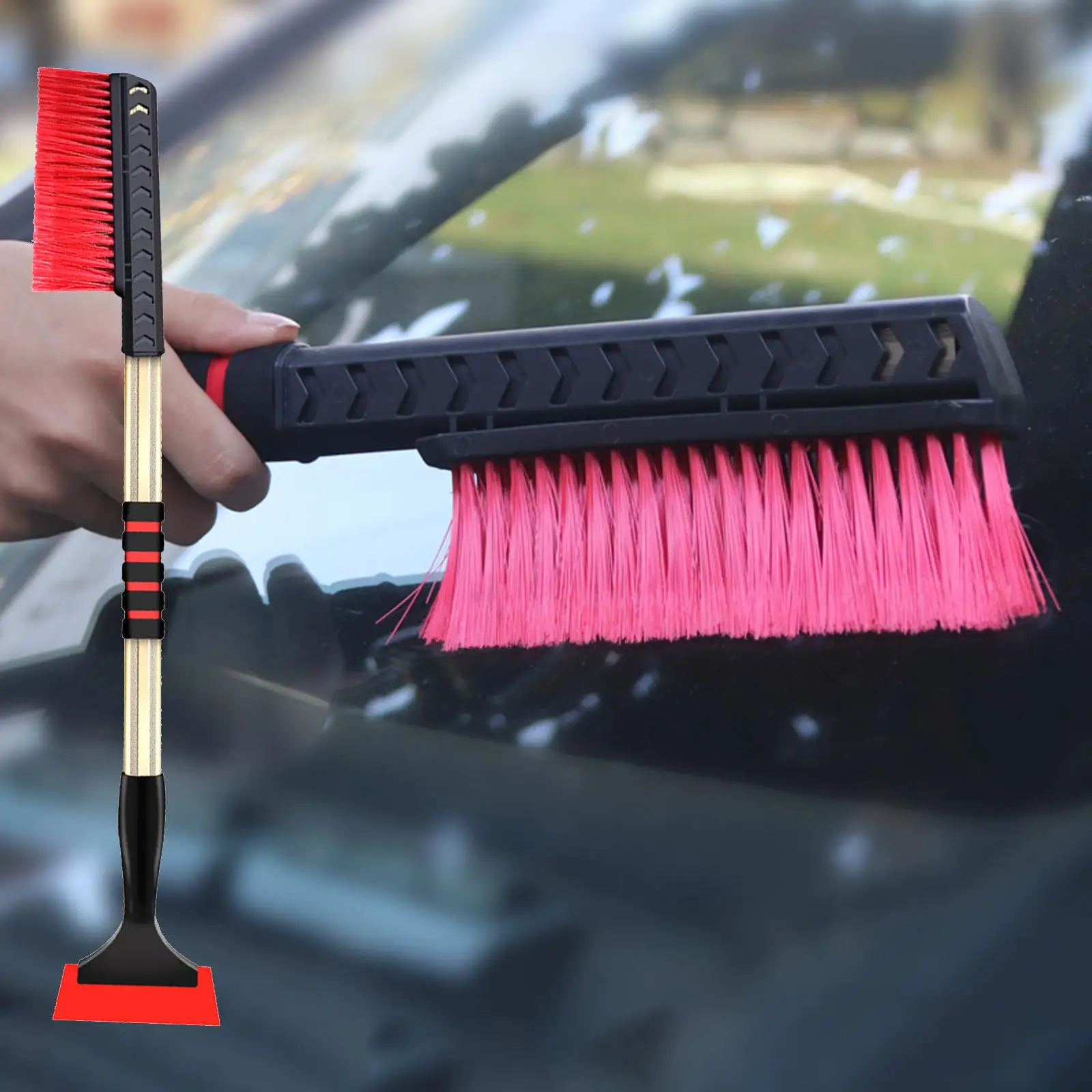 Snow Removal Brush Tool Telescopic Handle Car Window Snow Cleaner for Vehicle