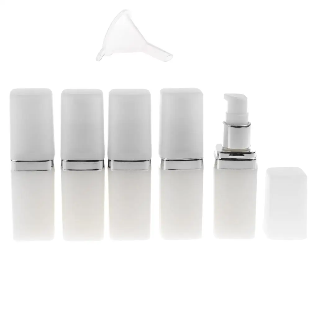 5x 15ml Travel Refillable Empty Shampoo Perfume Cream Spray Bottles Funnel