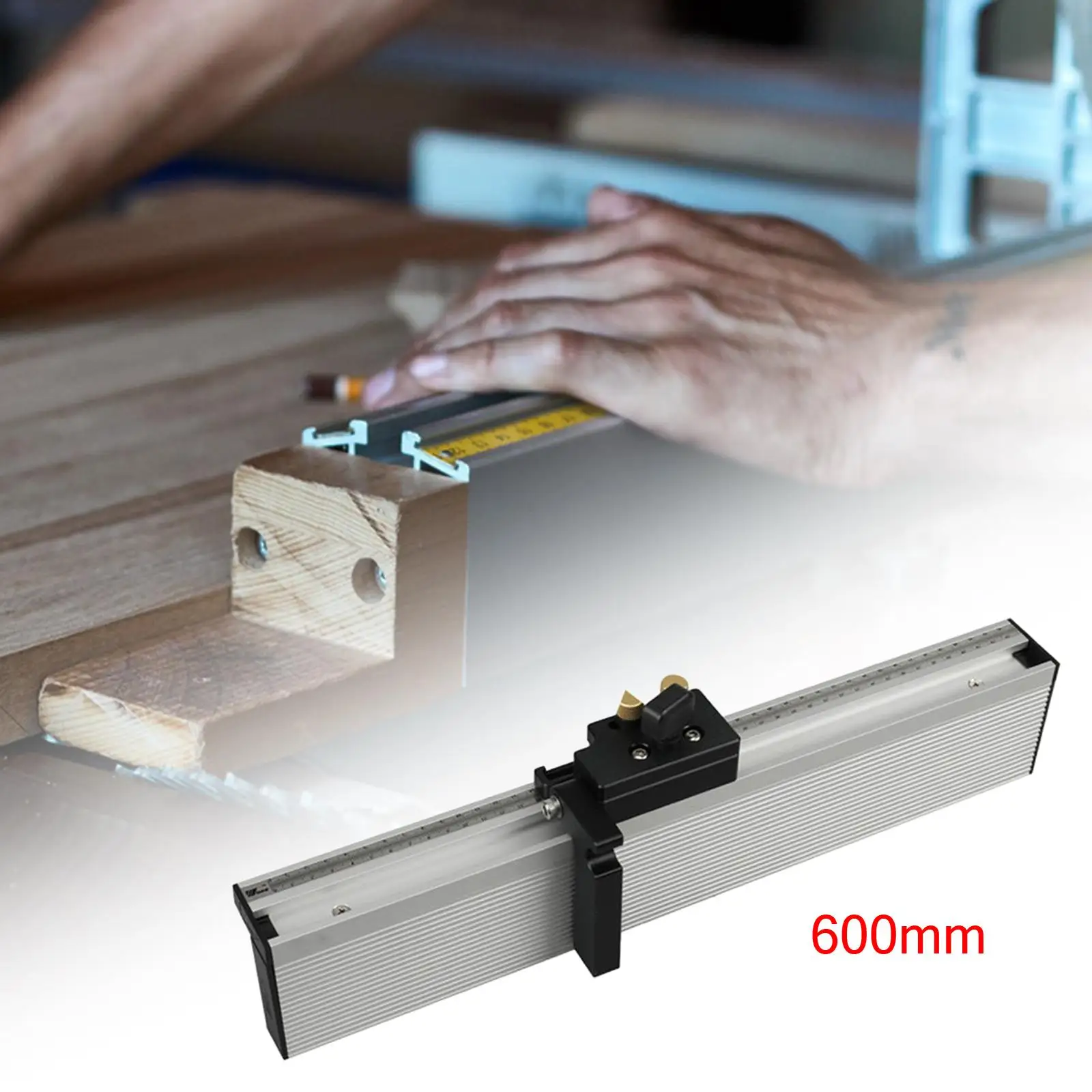 Aluminium Profile Fence Sliding Brackets Stop Table Accessories with Movable/Fixed  Miter Gauge Aluminum T Tracks Slot