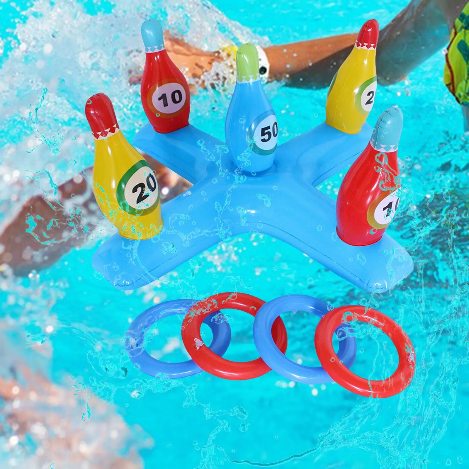 Ring Toss Game Set Pool Accessories Set Swimming Pool Durable Carnival Outdoor Games for Games Party Activity Indoor Carnival
