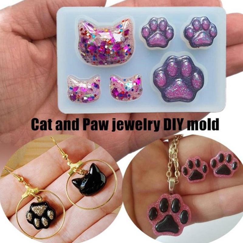 Kleine Katzenklaue Kristall Epoxidharz DIY Silikonform Katzengesicht Katzenklaue Schlüsselanhänger Schmuck Anhängerform – Detail 2