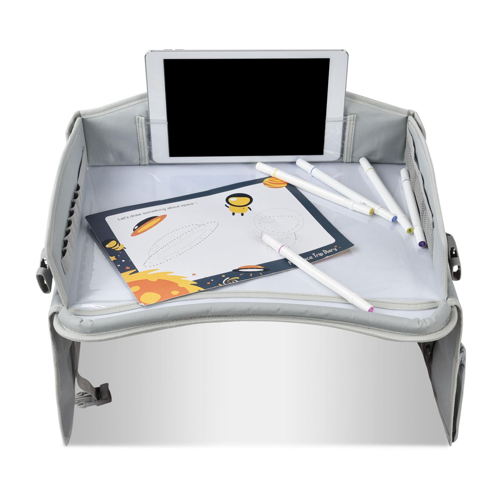  Tray, Waterproof with Multi Pockets Toy Storage Bag  Tray Car Rear Seat Tray, for Travel