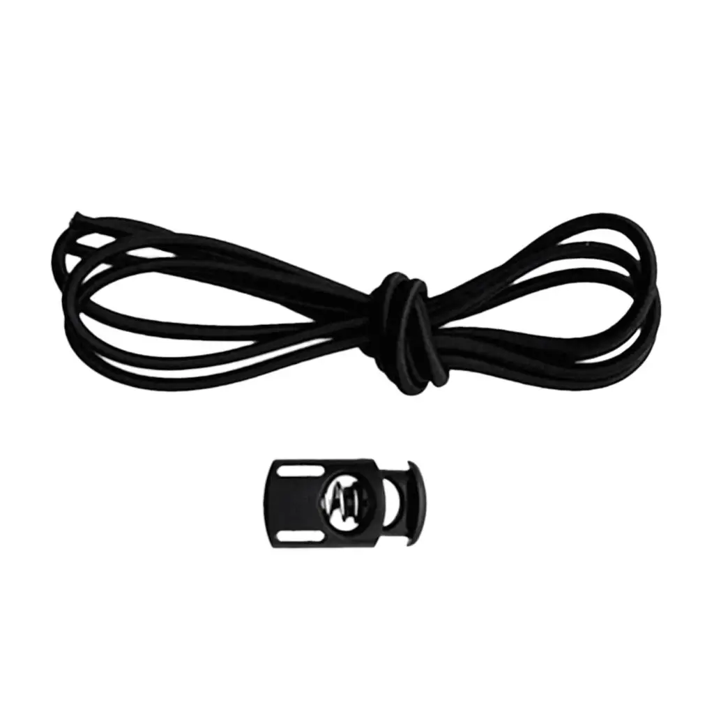 2x Elastic Safety s Strap Spare Part with Lock Button - Black