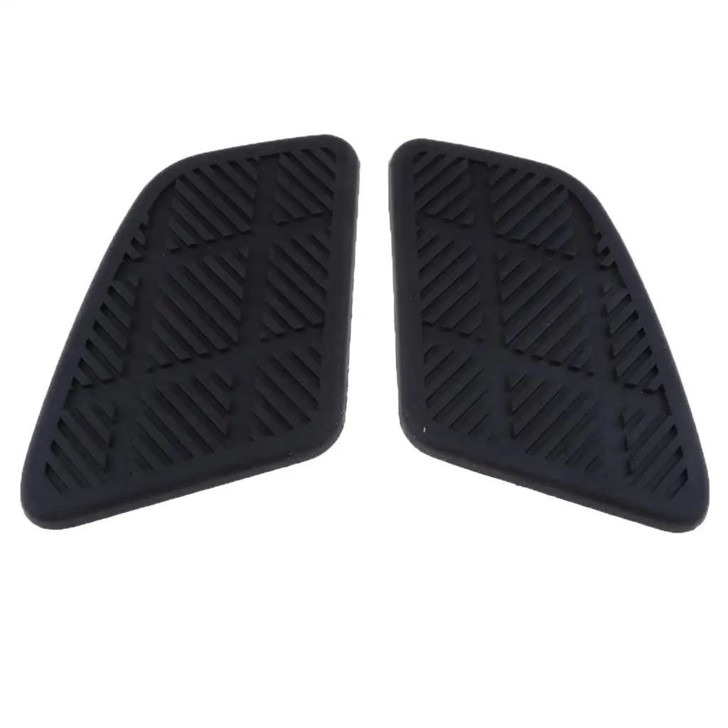 1 Pair Universal Motorcycle Rubber Gas Oil Tank Traction Pads Side Anti- Knee Grips Decals  - Black