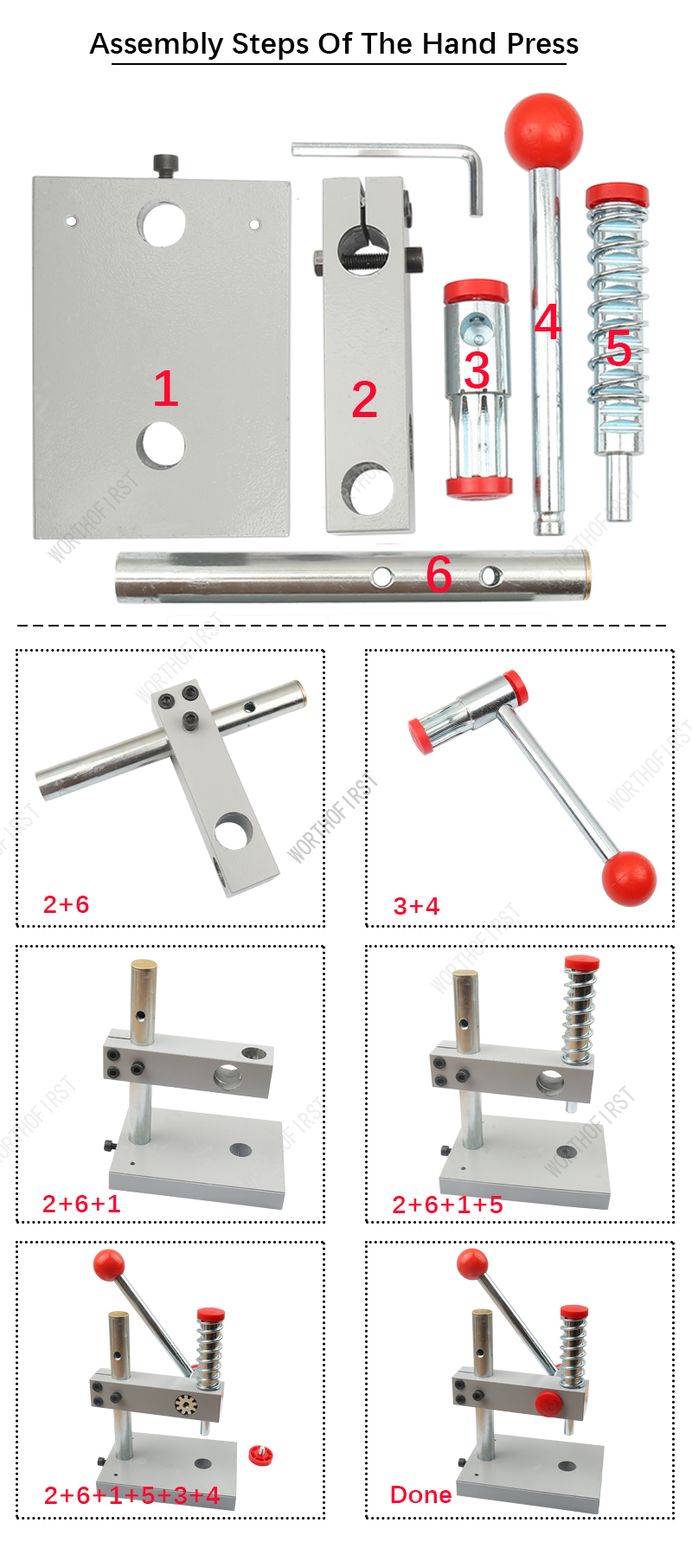 Multifuncional Light-Duty Hand Press para Botões de