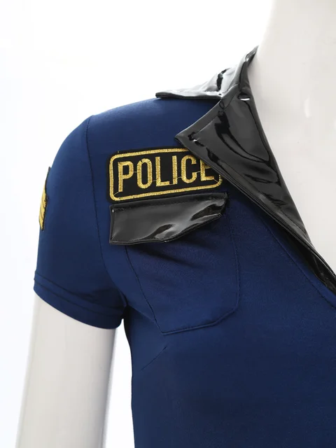 Ufficiale di polizia Costume poliziotta uniforme donna Halloween polizia  Cosplay tuta cappello cintura manette distintivo 7 pezzi poliziotto Costume  - AliExpress