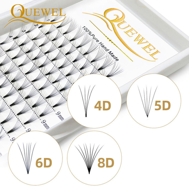 Best of Quewel 3D / 4D / 5D / 6D / 8D Premade Volume Fans Short Stem Russian Eyelash Extension Eyelashes Mink Silk Eyelash Extension C / D Curl Reviews & Tips