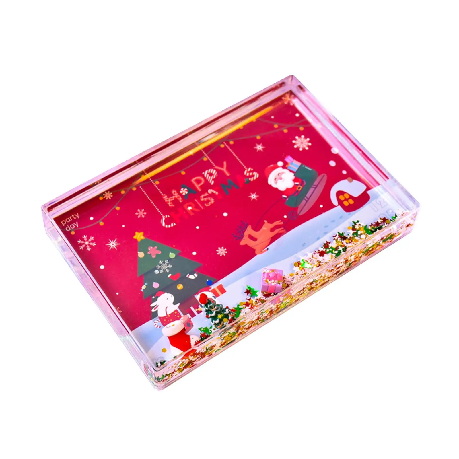 Christmas Photo Frame Card Display Desk Xmas Office Quicksand Picture Frame
