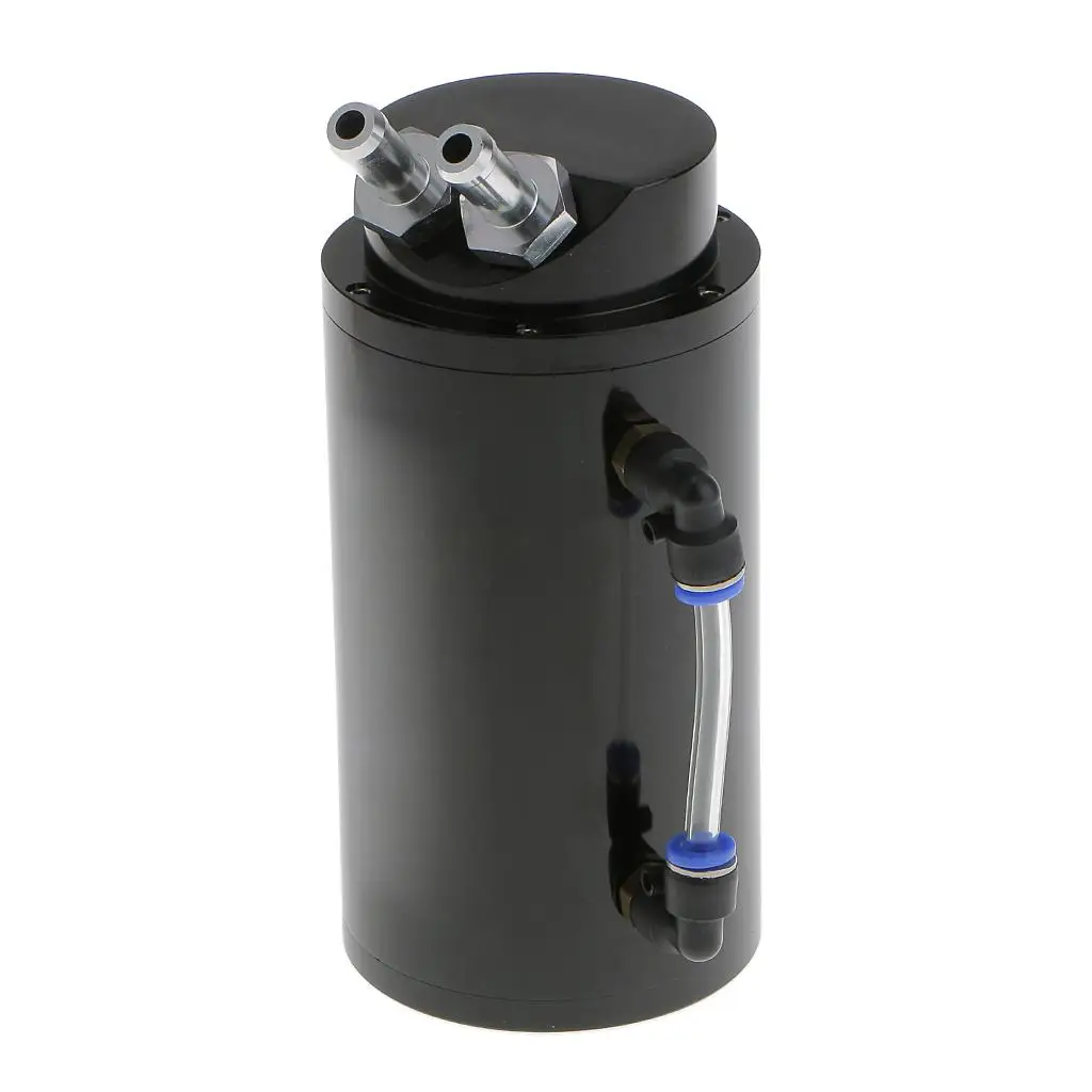 Universal Billet Alloy 750ml Round Racing Oil Reservoir Oil Catch Tank Can with Fittings