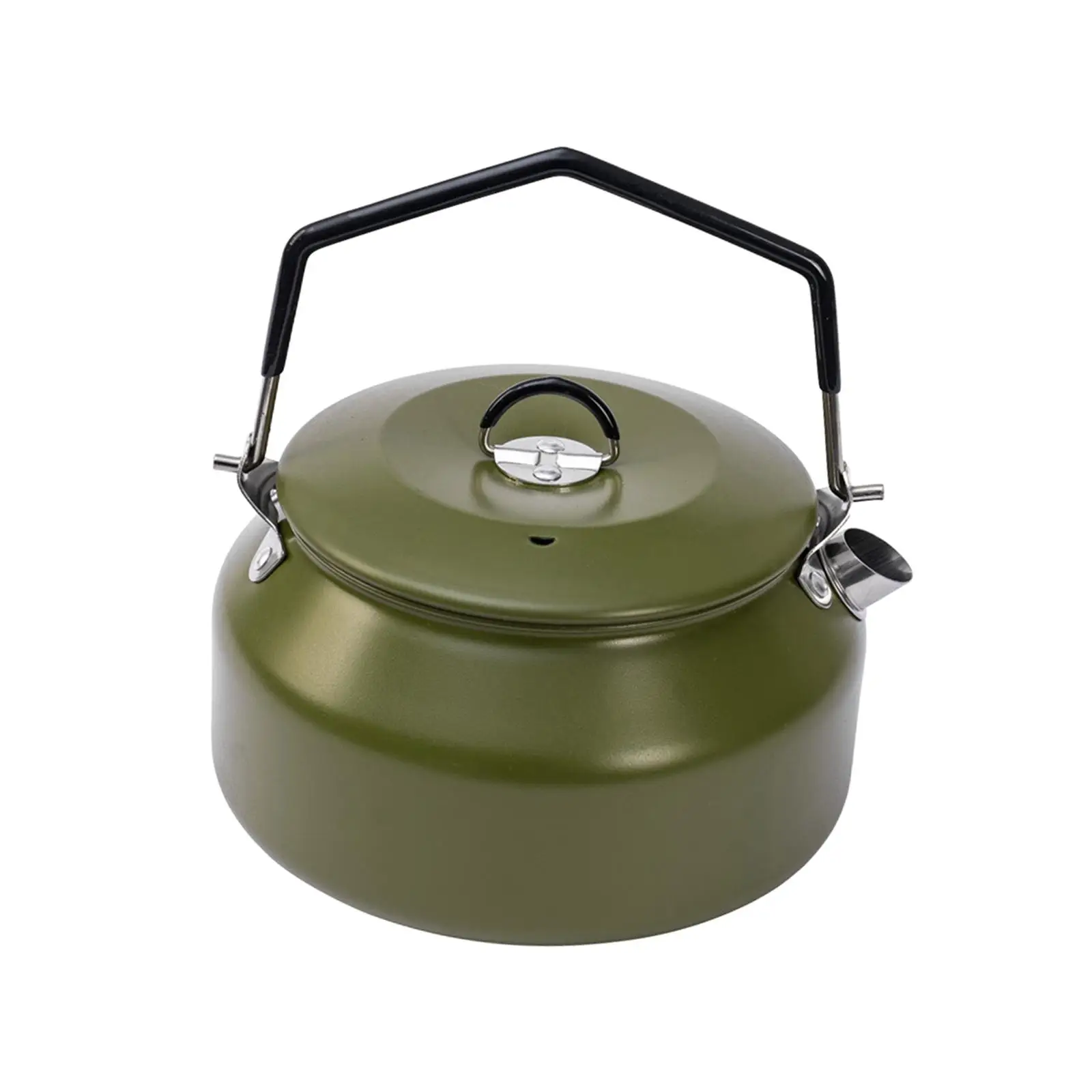 1L Camping Water Kettle Teapot Cook Pot Lightweight Anti Scald Handle Teakettle for Camp Mountaineering Fishing Campfire Travel