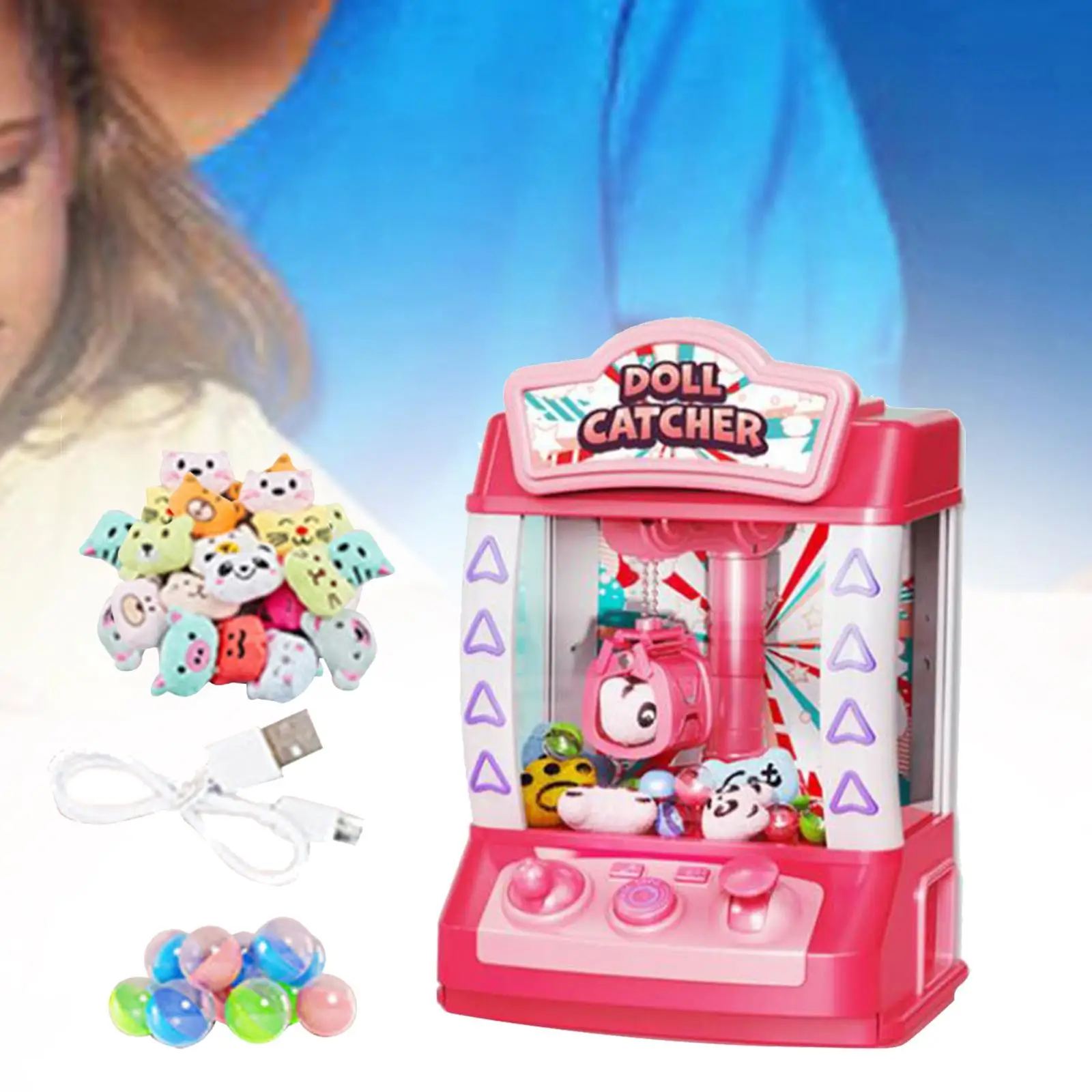 Arcade Candy Capsule Claw Game Prizes Toy Valentine`s Day Gifts Claw Machine Arcade Game for Adults Kids Home Children Toddlers