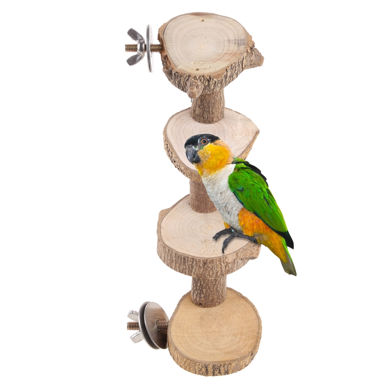 Title 2, Bird Platform Perch Natural Wood Stand Playgrou...