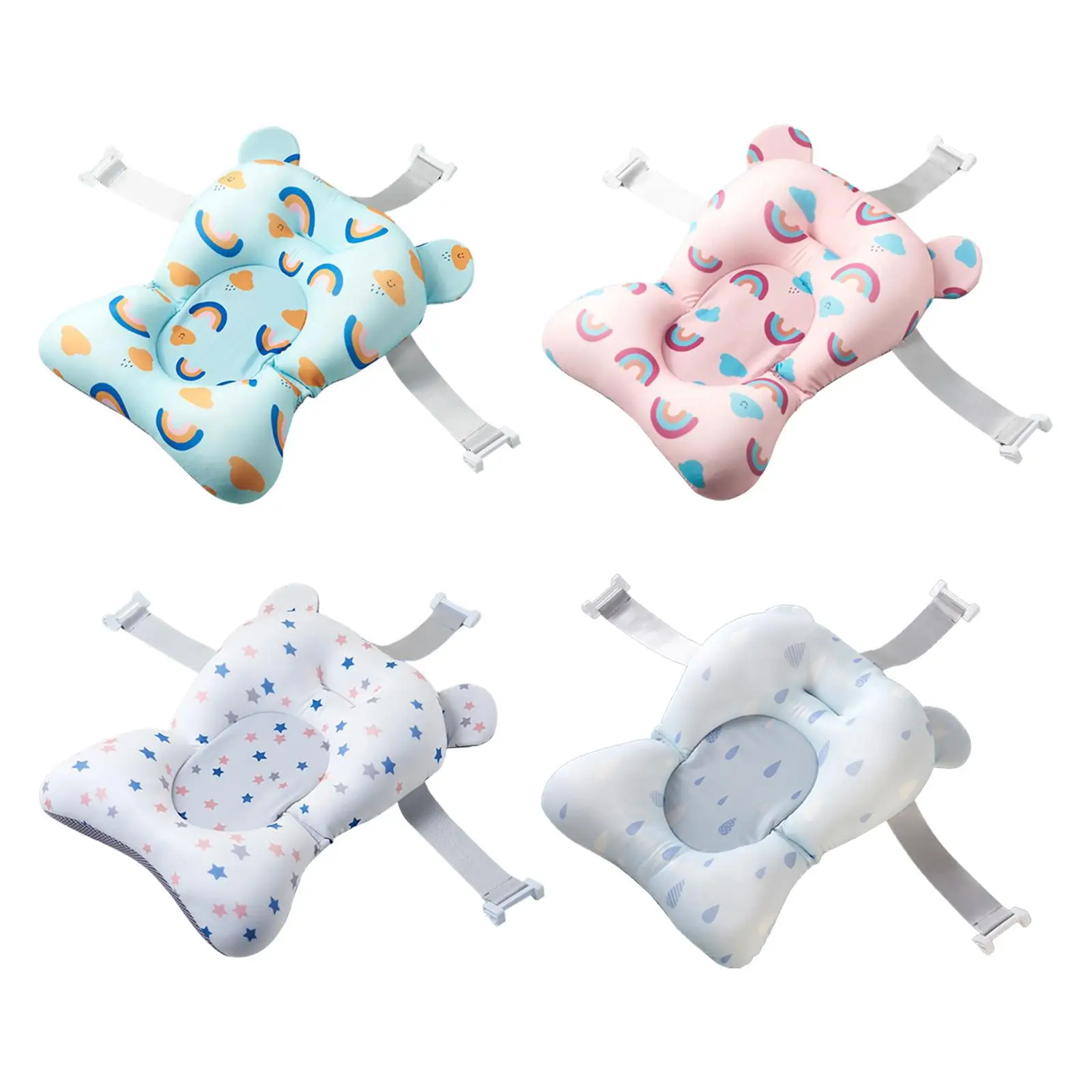 Baby Kids Bath Pillow Cushion Mat Lounger Adjustable Infant Bath Support Seat Baby kids Bath Tub Pad for Bathtub Newborn Girl