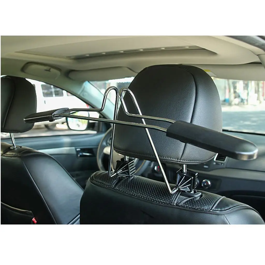 Car Auto Headrest Stainless Steel Hook Holder Clothes Jackets Suits Hanger