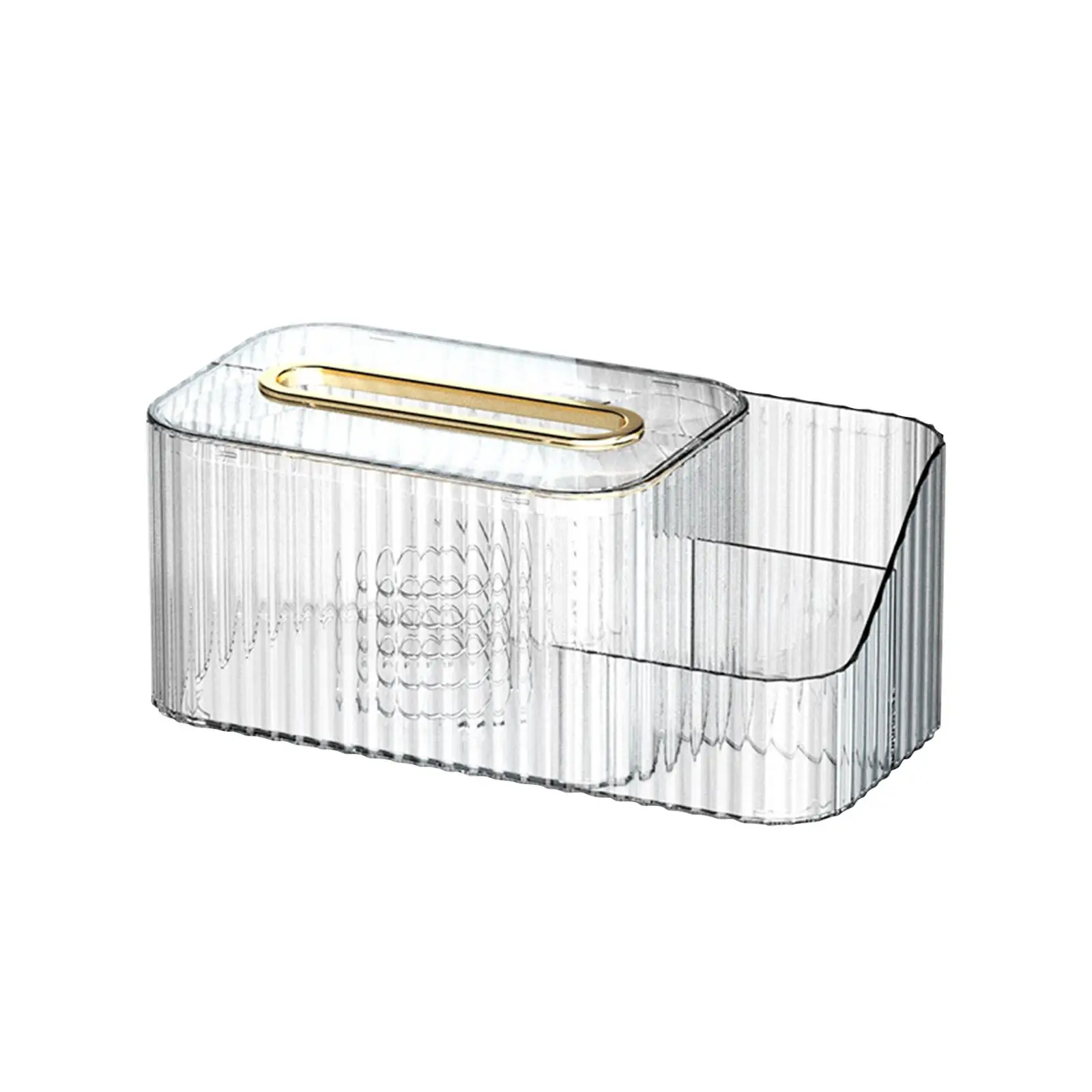 Multifunctional Tissue Box Holder with Vanity Organizer Tissue Storage Box for Bathroom Vanity Countertops Desktop Home Office