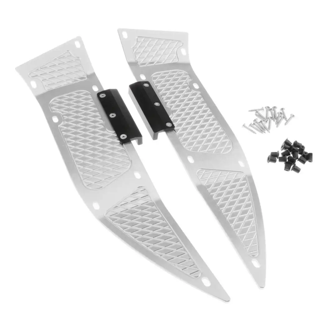 Aluminum Motorcycle Footrest Foot Pegs PadsExtension Footboard Fit for 155  155  2017 - Silver