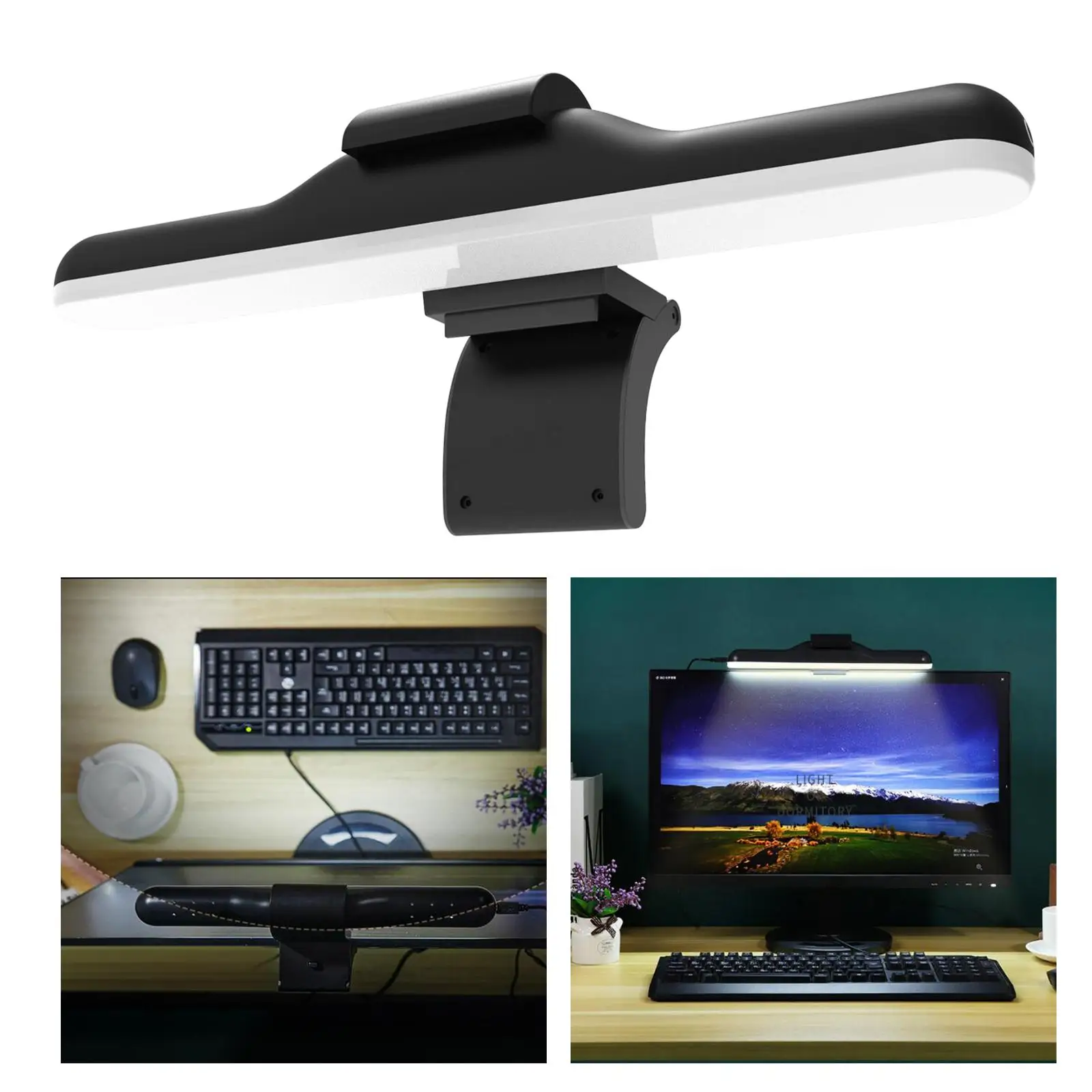 Computer Monitor Lamp USB Powered Clip On No Screen Glare Study Screen Light