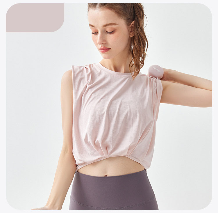 Leichtes Sport-Tanktop für Damen – atmungsaktives, ärmelloses Yoga-Workout-T-Shirt für Fitness – Detail 13