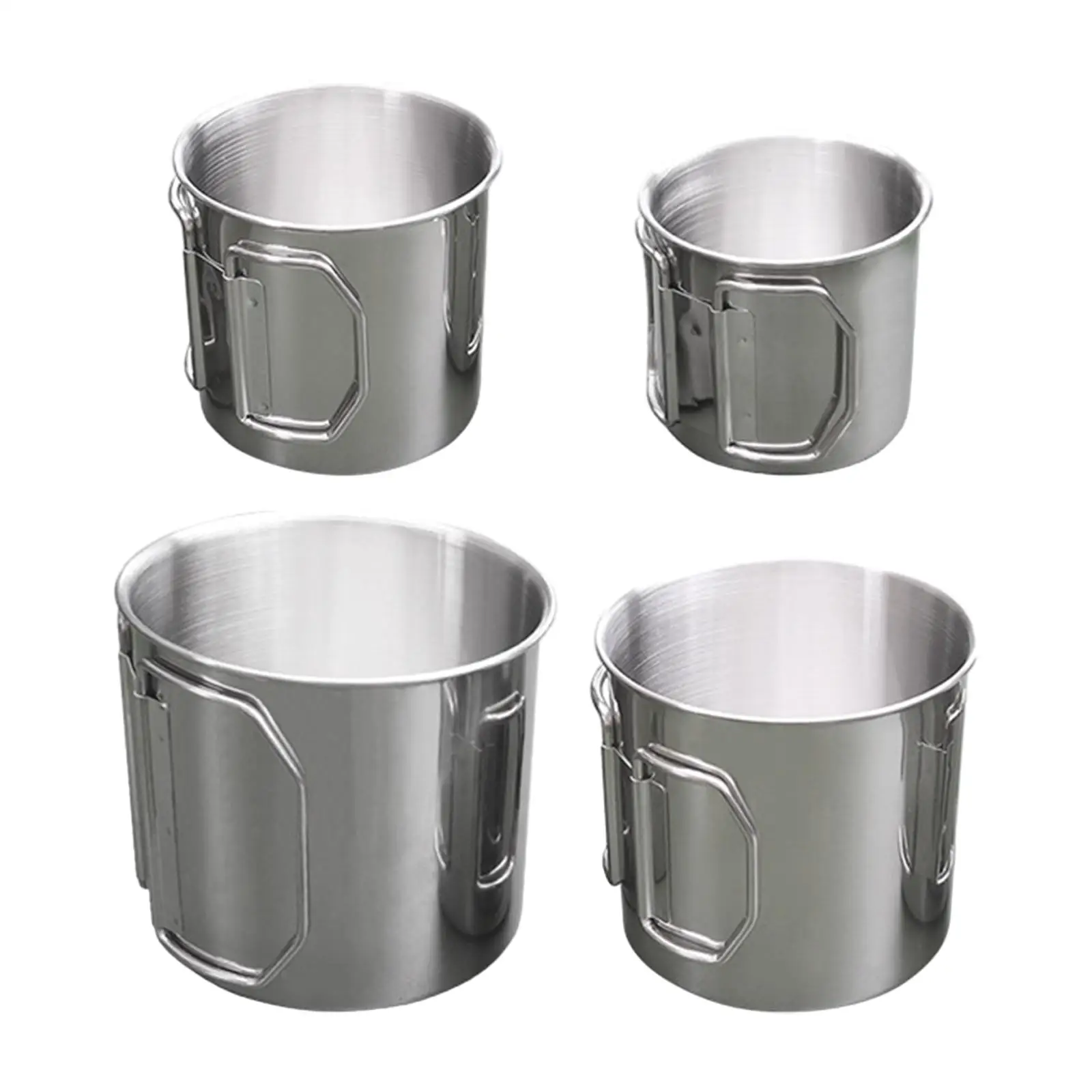 4 Pieces Stainless Steel Bottle Coffee Tea Cups Backpacking Gear for Mountaineering Climbing Skiing Outdoor Barbecue Boating