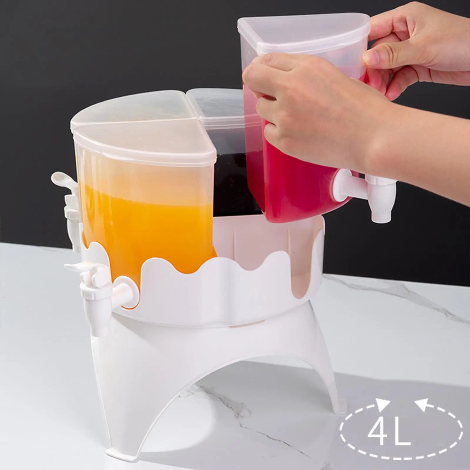 Refrigerator Cold Kettle Detachable Cold Water Jug Large Capacity 4L Juice Jug for Home Fridge Wedding Daily Use Outdoor Party