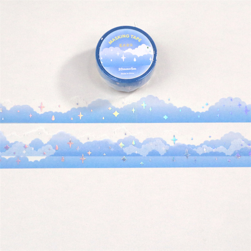 Kawaii stars moon clouds Decorative Adhesive Tape Hot silver Masking Washi Tape Diy Scrapbooking Sticker Label korean Stationery 16 Sa78bc957965c4efeabcaf6e54a2f7d2cw