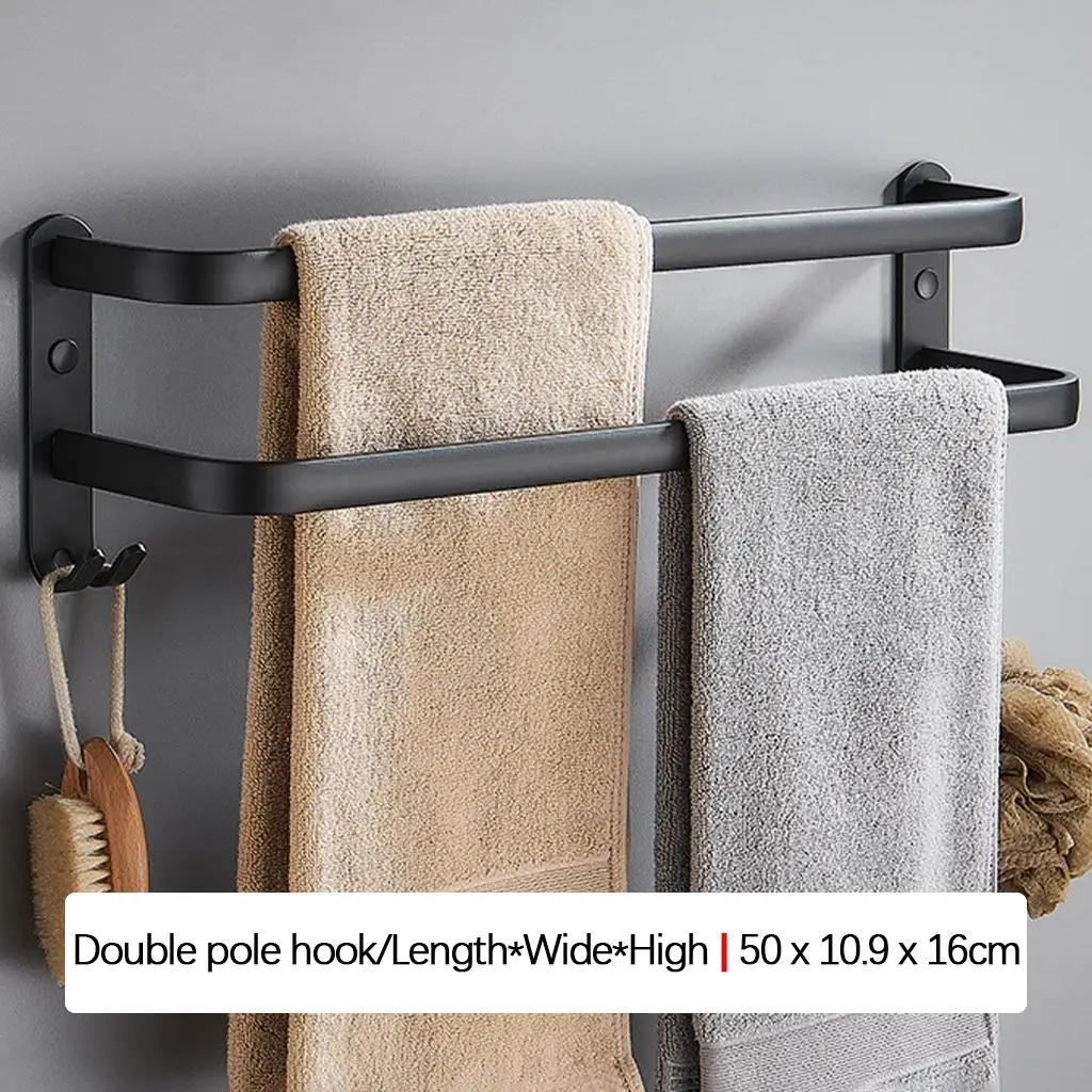 Bathroom Towel Rack, Towel Bar, Aluminum Alloy Bath Towel Rack Bathroom Towel Bar Holder