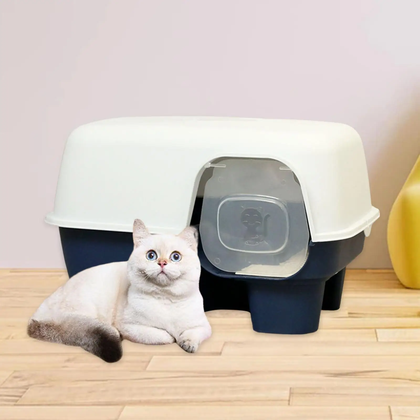 Large Enclosed Cat Litter Box Removeable Cat Bedpans High Side with Shovel Pet Supplies Portable Pet Litter Tray Cat Toilet