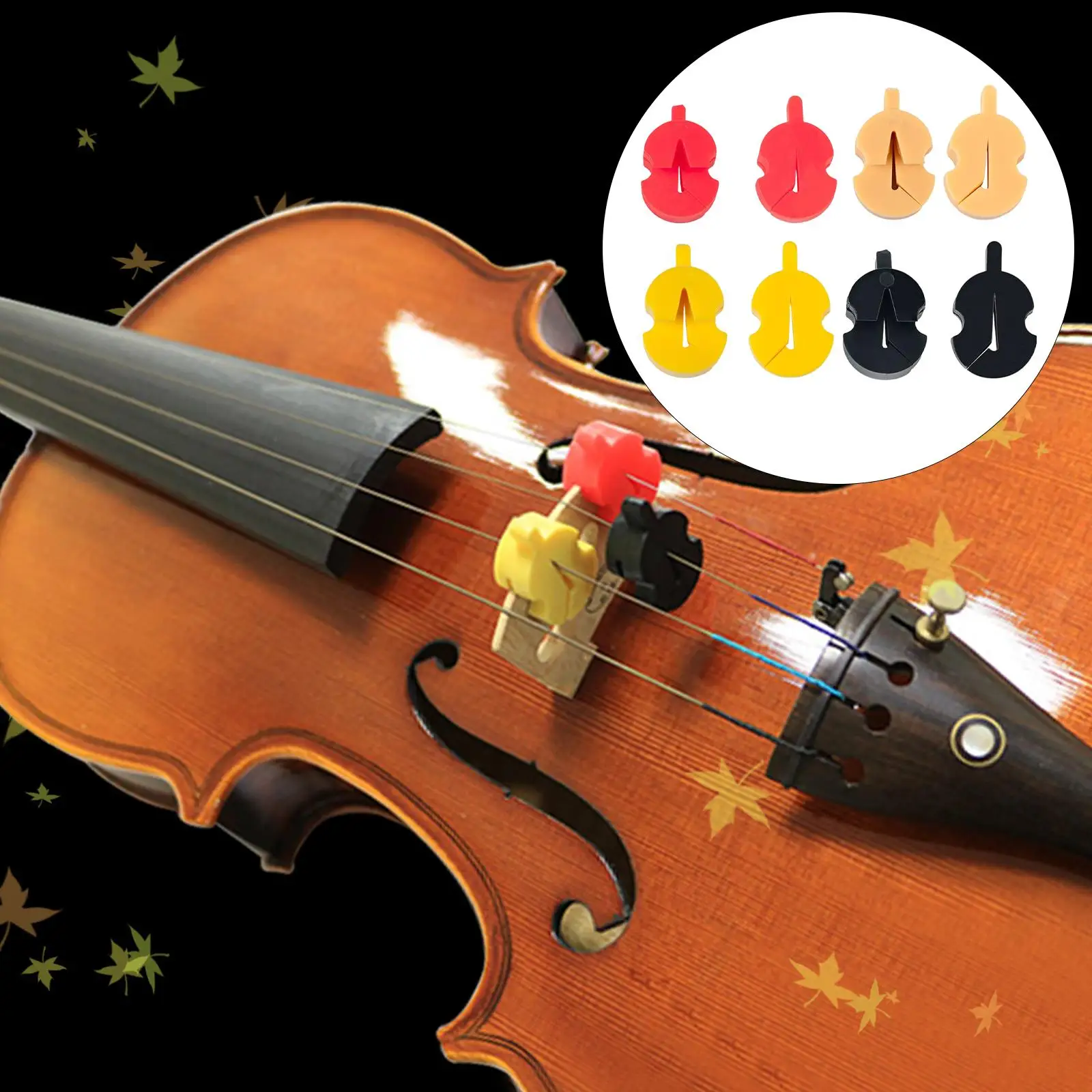 Soft Rubber Violin Strings Dampener Silence for Acoustic Violin Accessory