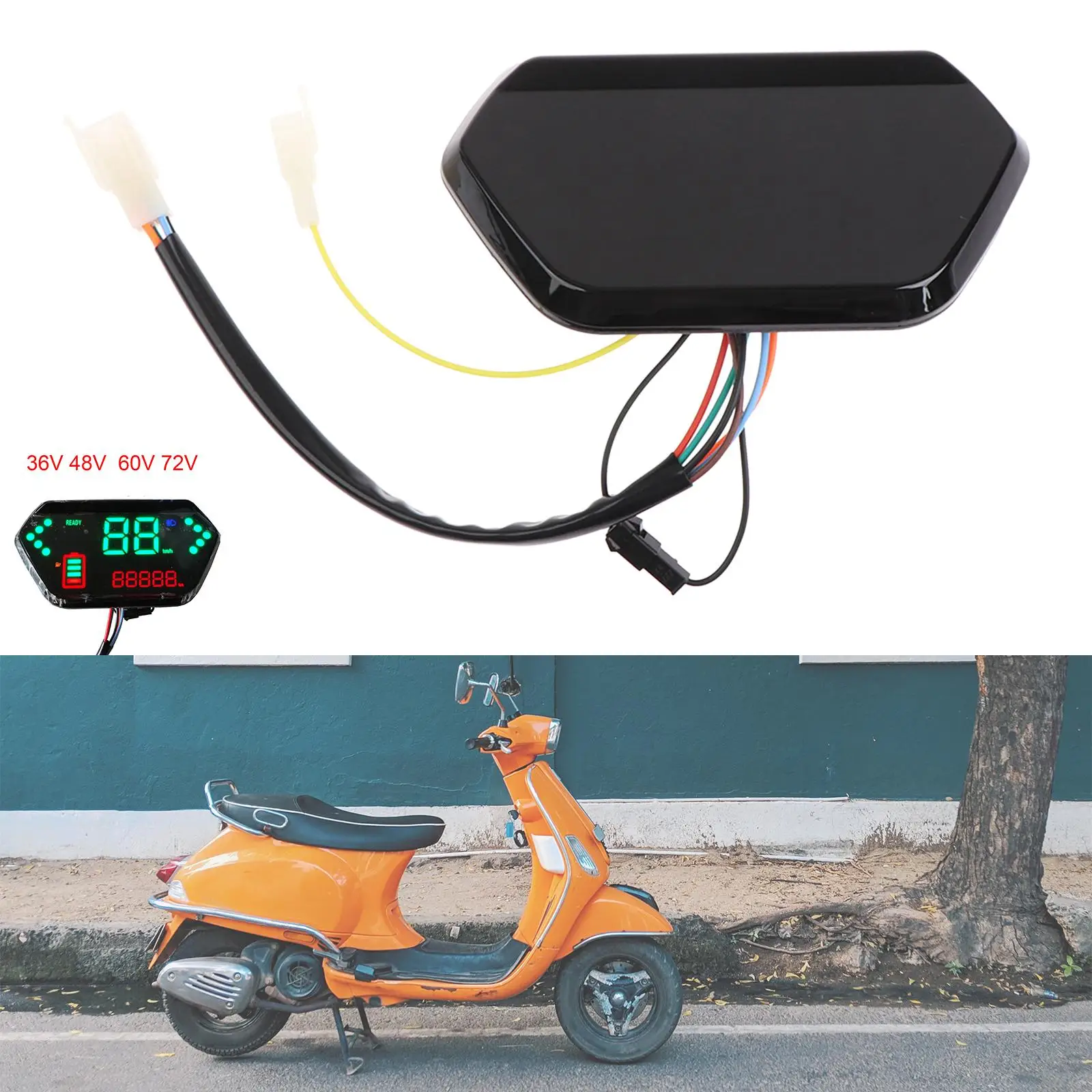Electric Bicycle LCD Display Speedometer 36V 48V 60V 72V Speed Meter Bike Odometer Electric Vehicle Parts Accessories Durable