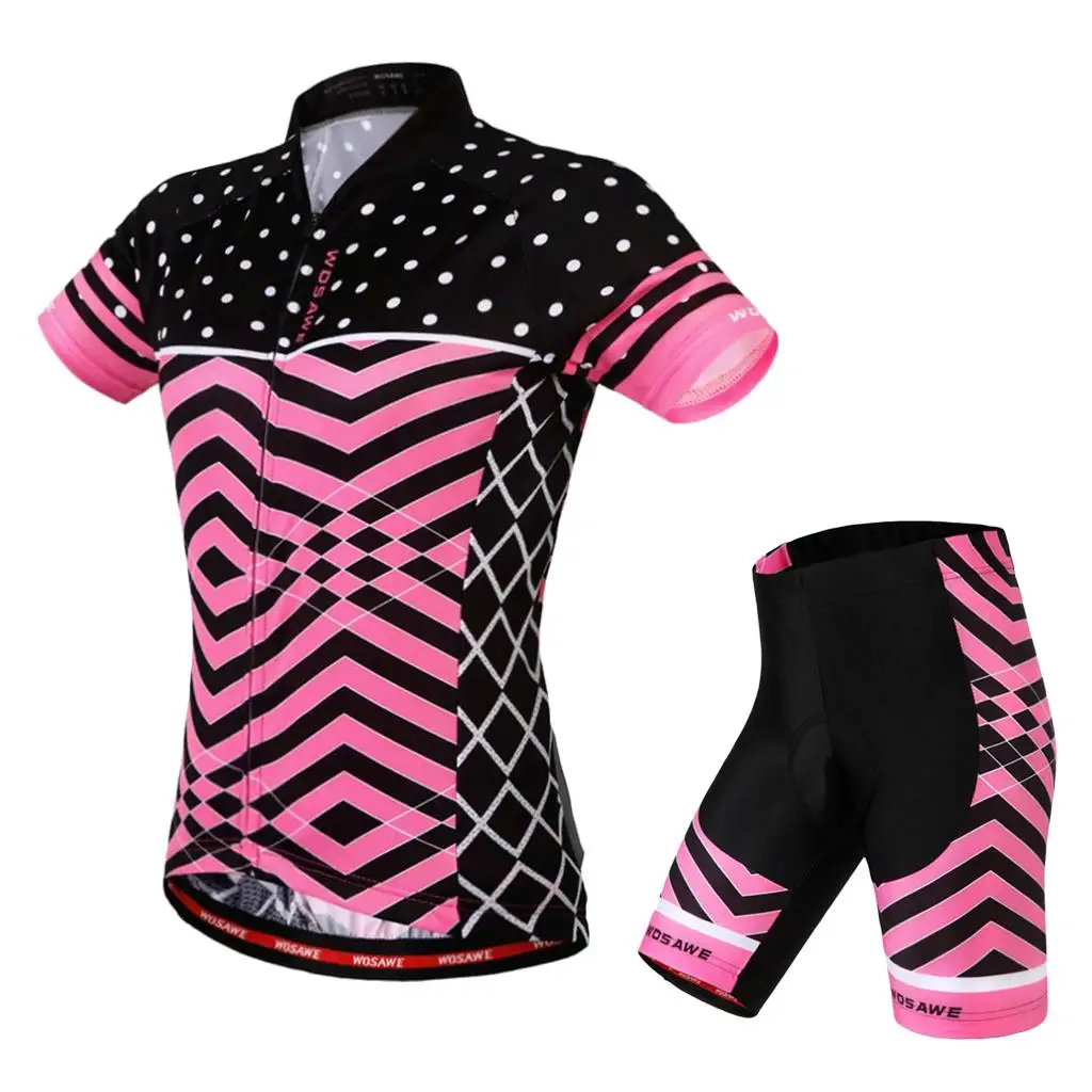 Women`s Short Sleeve Cycling Jerseys Jacket Cycling Shirt Shorts Kits Quick Dry Breathable Mountain Clothing Bike Top